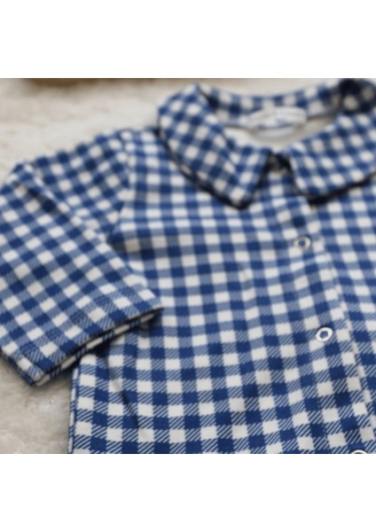 Kareli Çıtçıtlı Alt Üst Erkek Bebek Pijama Takımı