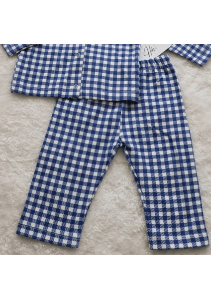Kareli Çıtçıtlı Alt Üst Erkek Bebek Pijama Takımı