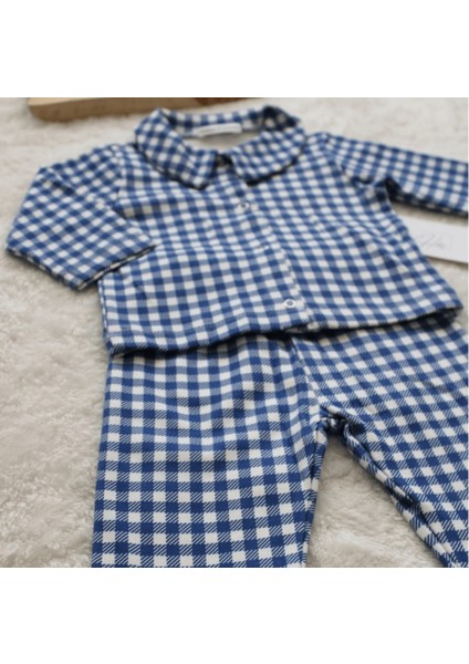 Kareli Çıtçıtlı Alt Üst Erkek Bebek Pijama Takımı
