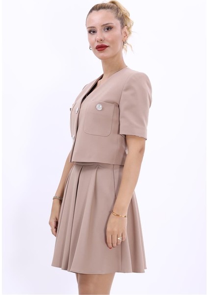 V Yaka Kısa Ceket-Taş modelleri