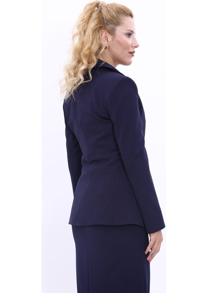 Erkek Yaka Düğme Detaylı Ceket-Lacivert modelleri