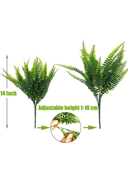 Portakal Yaprağı Yapay Bitkiler Sahte Boston Fern Yeşillik Dış Mekan Uv Dayanıklı Solmaz Sahte Plastik Bitkiler Bahçe Sundurma Pencere Kutusu Dekorasyon (Yurt Dışından)