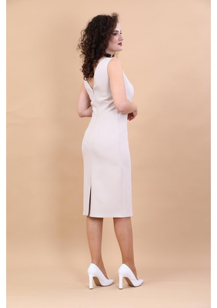 Kokteyl Sıfır Kol Elbise-Gri fiyatları