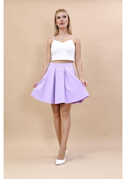 Kısa Kloş Etek-Menekşe