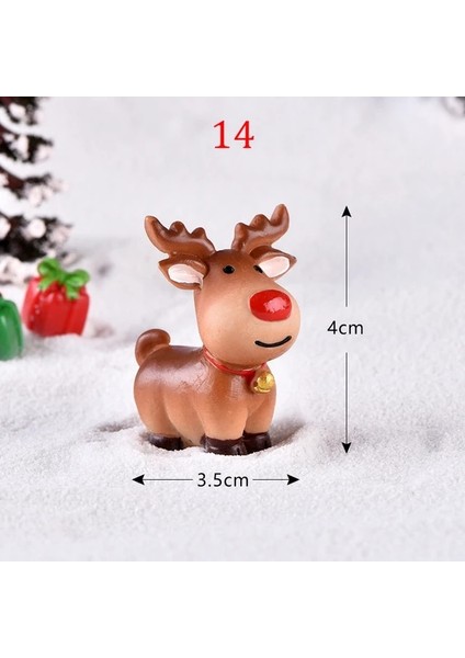 14 Mini Noel Süs Minyatür Mikro Manzara Minyatür Heykelcik Noel Baba Kardan Adam Elk Dekorasyon Ev Yeni Yıl 2024 Için (Yurt Dışından)