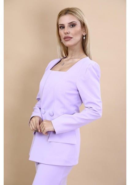 Kare Yaka Ceket-Menekşe fiyatları