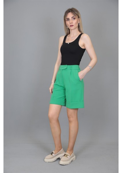 Duble Paça Şort-Yeşil