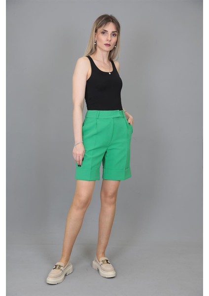 Duble Paça Şort-Yeşil modelleri
