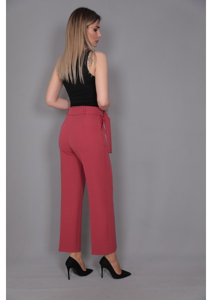 Tokalı Kemerli Pantolon-Kiremit fiyatları