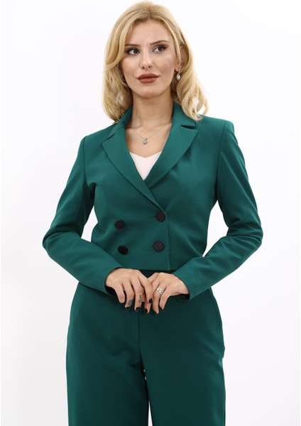 Erkek Yaka Kuruvaze Kısa Ceket-Zümrüt fiyatları