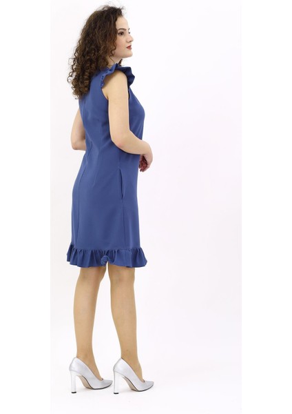 Fırfırlı Elbise-Indigo fiyatları