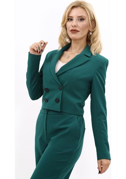 Erkek Yaka Kuruvaze Kısa Ceket-Zümrüt modelleri