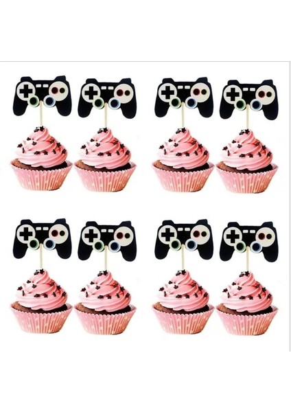 TOPPER-24PCS Oyun Parti Doğum Günü Fincan Kağıt Tabak Payet Sofra Masa Örtüsü Çocuk Parti Dekor Banner Video Oyunu Parti Malzemeleri Balon (Yurt Dışından)