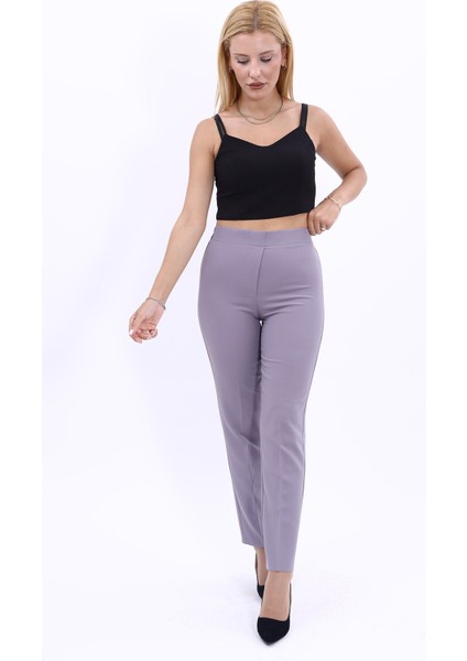 Lastikli Dar Paça Pantolon-Antrasit