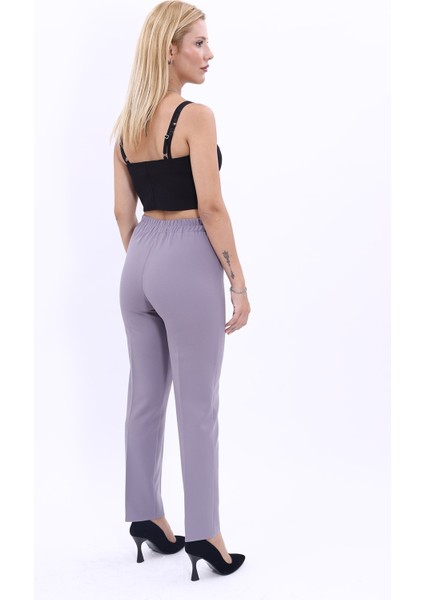 Lastikli Dar Paça Pantolon-Antrasit fırsatları