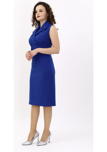 Erkek Yaka Yandan Fermuarlı Elbise-Saks fırsatları