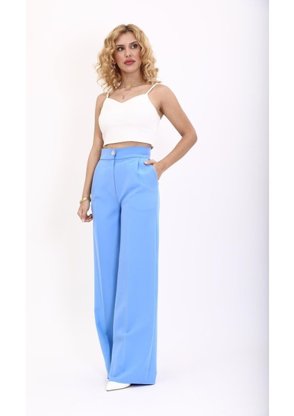 Korsaj Kemer Palazzo Pantolon-Gökyüzü