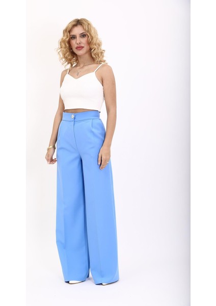 Korsaj Kemer Palazzo Pantolon-Gökyüzü fiyatları