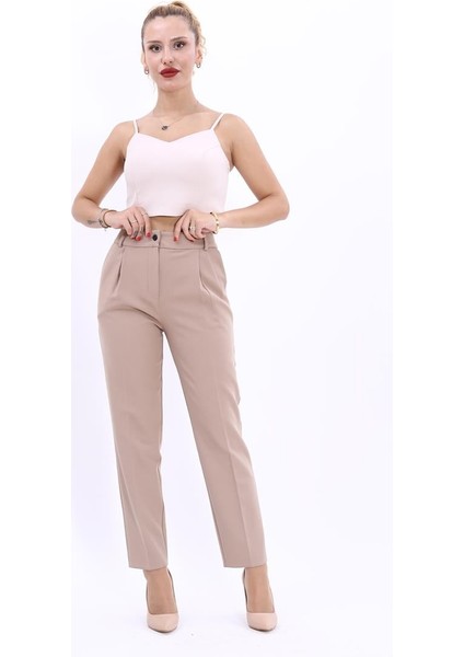 Kemerli Köprülü Dar Paça Pantolon-Taş fırsatları