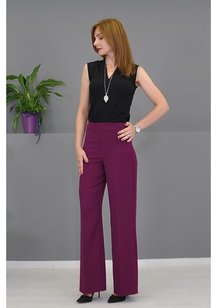 Bol Paça Pantolon-Mürdüm fiyatları