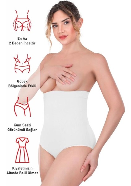 Miraxx Beyaz Emay 2080 Yüksek Bel Çıtçıtlı Slip Korse modelleri