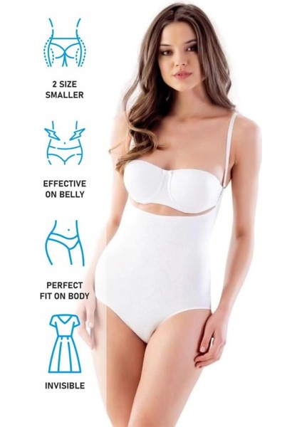 Miraxx Beyaz Emay 2811 Göğsü Açık Slip Boy Lazer Korse modelleri