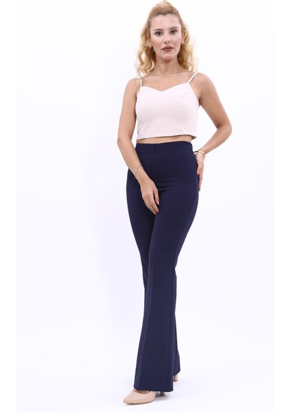 Ispanyol Paça Pantolon-Lacivert indirimleri