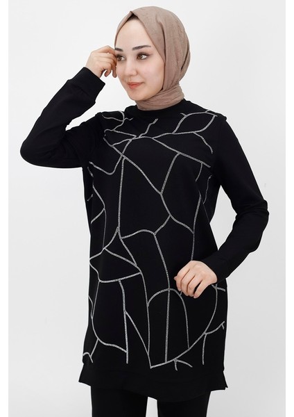 70047 By Coolest Butik Iki Iplik Kumaş Taş Şerit Detaylı Ikili Takım