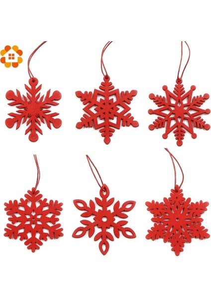 Kırmızı Kar Taneleri 6 Adet Dıy Beyaz ve Kırmızı Kar Taneleri Noel Ahşap Kolye Süsler Noel Ağacı Süsler Noel Partisi Süslemeleri Çocuklar Hediye (Yurt Dışından)
