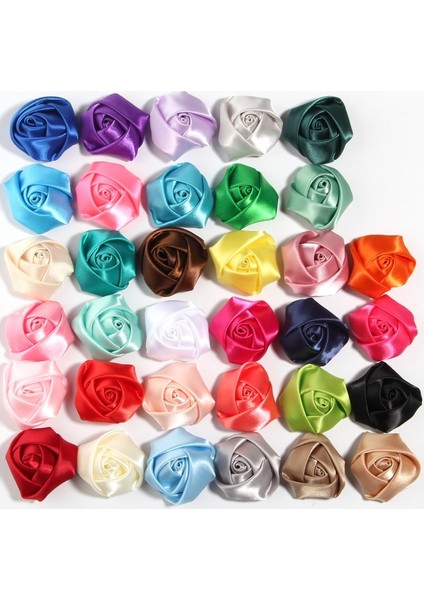 Mercan 10 Adet 3.6 cm 1.4 "saten Yapay Kumaş Çiçekler Yama Aplike Düğün Elbisesi Dıy Gelin Saç Peçe Elbise Şapkalar Dekorasyon (Yurt Dışından)