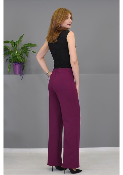 Bol Paça Pantolon-Mürdüm indirimleri