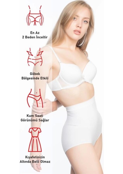 Miraxx Beyaz Emay 7024 Ince Yüksek Bel Slip Korse fırsatları