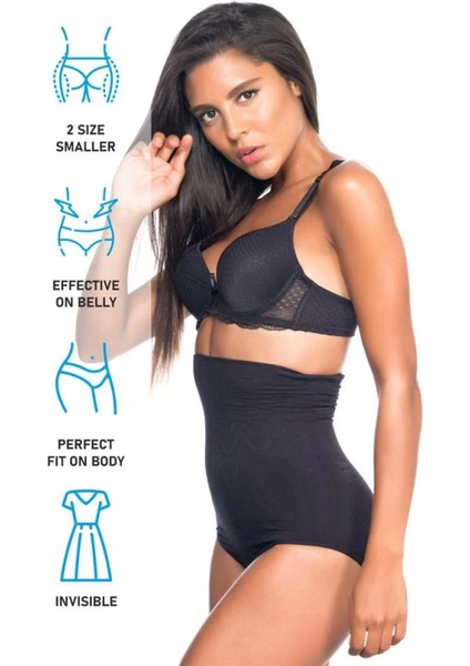 Miraxx Siyah Emay 2079 Yüksek Bel Desenli Double Slip Korse indirimleri