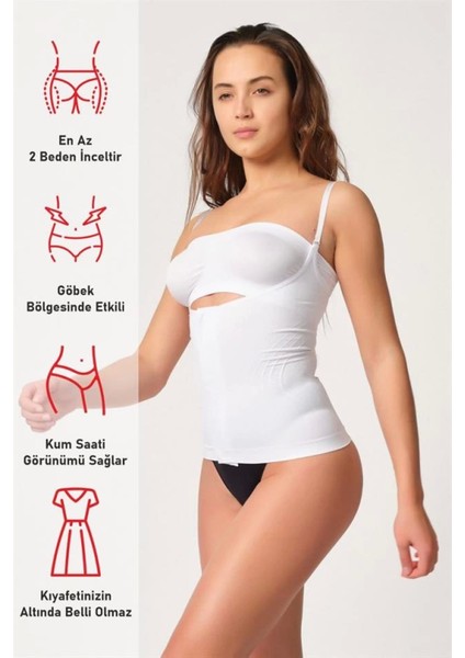 Miraxx Beyaz Emay 2030 Agraflı Göğsü Açık Atlet Korse fırsatları