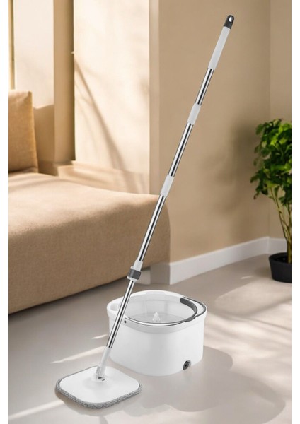 Beyaz Kare Temizlik Mop Seti, Dayanıklı ve Pratik Kullanım İçin Ideal