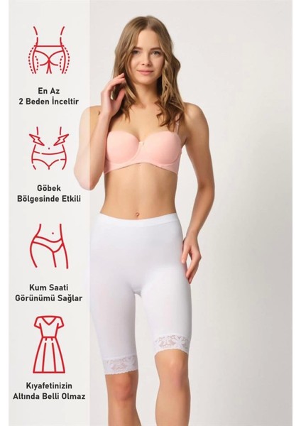 Miraxx Beyaz Emay 3004 Soft Uzun Paça Dantel Boxer fırsatları