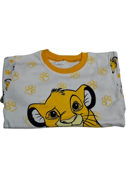 Erkek Çocuk King Aslan Figürlü 2 Li Alt Üst Pijama Takım