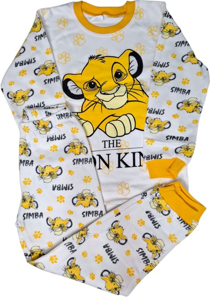 Erkek Çocuk King Aslan Figürlü 2 Li Alt Üst Pijama Takım