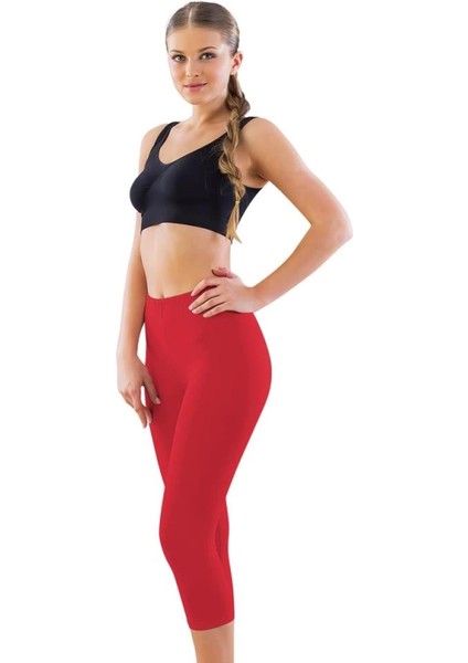 Miraxx Kırmızı Mı Emay 7600 Likralı Kapri Tayt