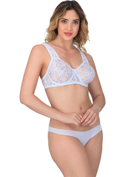 Miraxx Ekru Emay 178 C Balenli Dantelli Sütyen