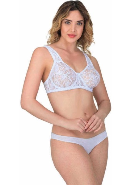 Miraxx Beyaz Emay 178 C Balenli Dantelli Sütyen