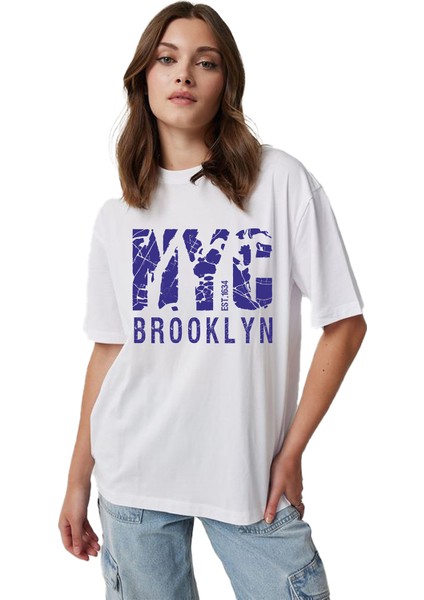 Felix Dies Beyaz Oversize Kalıp Baskılı Unisex T-Shirt