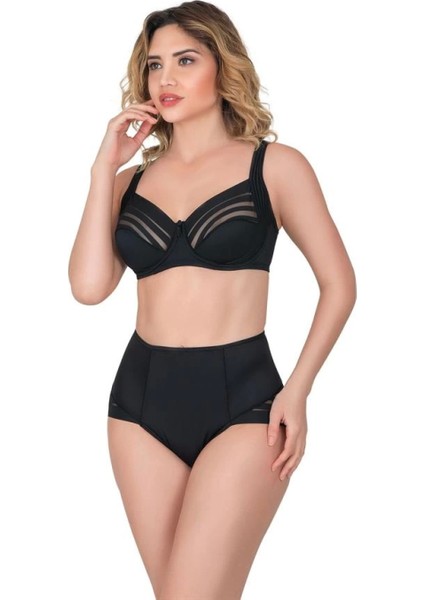 Miraxx Siyah Emay 183 C Yan Destekli Toparlayıcı Balenli Sütyen