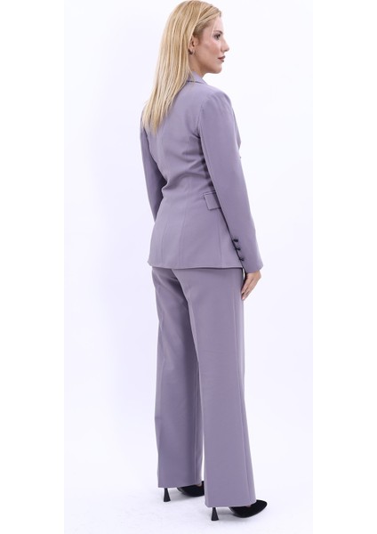 Erkek Yaka Çapraz Ceket & Bol Paça Pantolon-Antrasit fırsatları