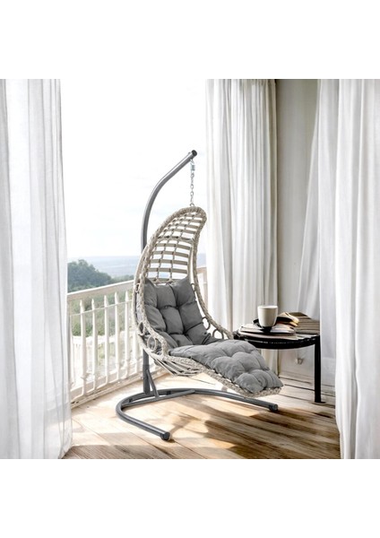 Bodrum Tekli Rattan Bahçe Salıncağı | Balkon Salıncağı