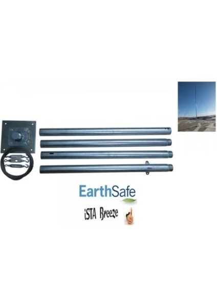 Ista-Breeze 500W 24V Rüzgar Türbini Air Speed Hibrit Şarj Kontrolü Direk Seti