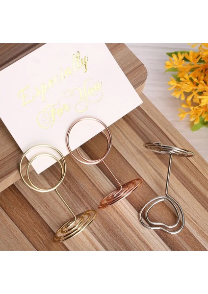 Gold-Style1-Size2 Düğün Masaüstü Dekorasyon Yeri Kart Tutucu Romantik Fotoğraf Klip Gül Altın/altın/gümüş Masa Numarası Standı Düğün Malzemeleri (Yurt Dışından) modelleri
