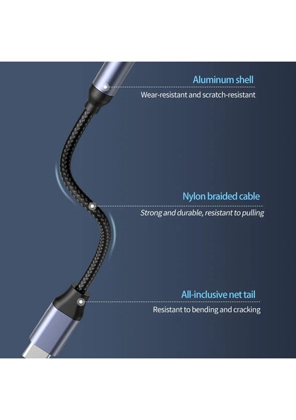 Type-C Girişli Telefonlarla Uyumlu Type-C To Jack 3.5 mm Kulaklık Dönüştürücü Aux Çevirici
