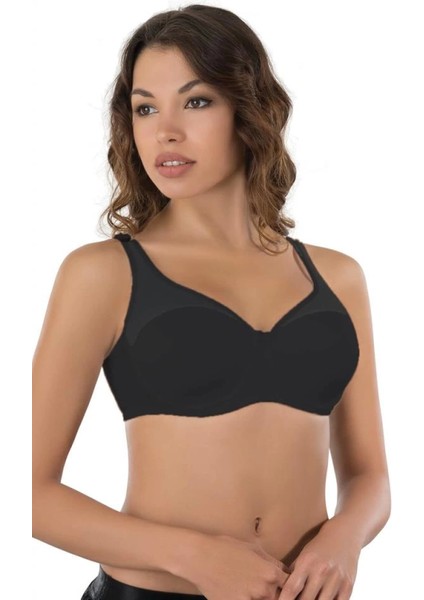 Miraxx Siyah Emay 167 B Tül Push Up Toparlayıcı Sütyen
