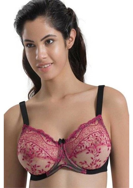 Miraxx Siyah Bordo Emay 148 D Balenli Toparlayıcı Sütyen